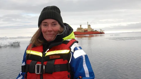 Anders Sjövall In 2022, an international team of scientists led by Anna Wåhlin sent a submersible to explore under 350m (1,150ft) thick Antarctic ice (Credit: Anders Sjövall)