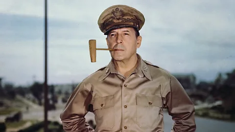 Getty Images General Douglas MacArthur with a pipe (Credit: Getty Images)