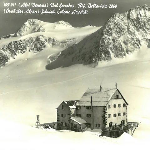 Paul Grüner A historical postcard of the Schöne Aussicht – Bella Vista refuge, which has lived through more than a century of change (Credit: Paul Grüner)