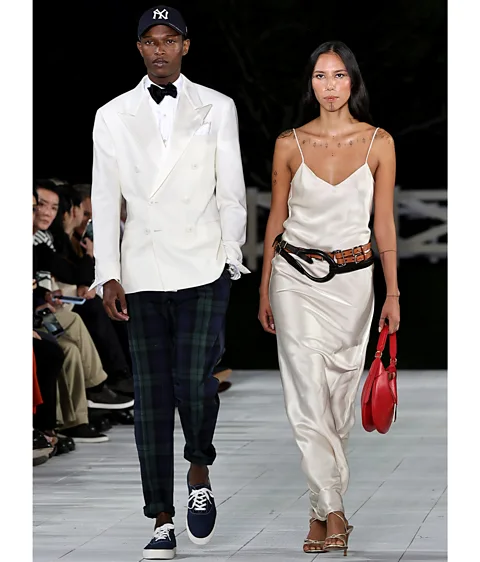 Getty Images Quannah Chasinghorse modelling for Ralph Lauren at New York Fashion Week in September 2024 (Credit: Getty Images)