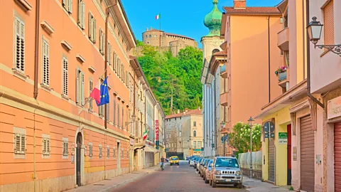 Getty Images The streets in Gorizia's Castello neighbourhood are dominated by an imposing castle (Credit: Getty Images)