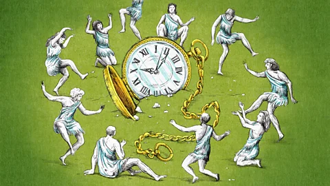 Emmanuel Lafont An illustration ring of figures surrounding clock (Credit: Emmanuel Lafont)