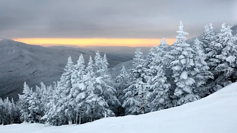 Alamy Stowe, Vermont, with its charming ski village, beautiful sunsets and beginner-friendly runs, makes a great choice for a family ski break (Credit: Alamy)