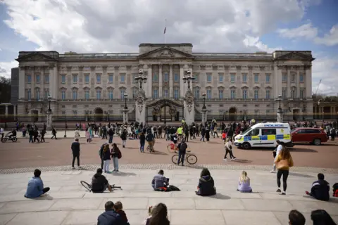 AFP People gather outside Buckingham Palace following the death of Prince Philip