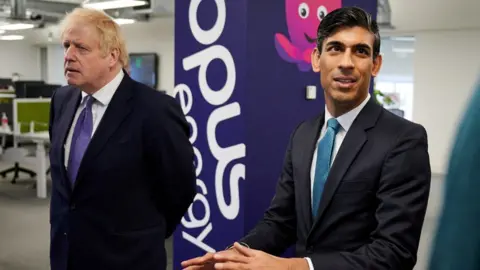 Then-Prime Minister Boris Johnson with then-Chancellor Rishi Sunak in 2020