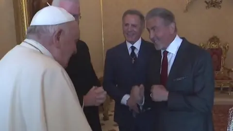 The Pope with Sylvester Stallone