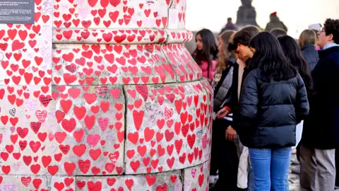 The National Covid Memorial Wall on14 February 2023 in London, England