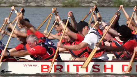 Prince William with the British Dragons team