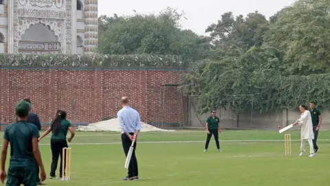 Getty Images William and Kate playing cricket in Pakistan on 17 October 2019