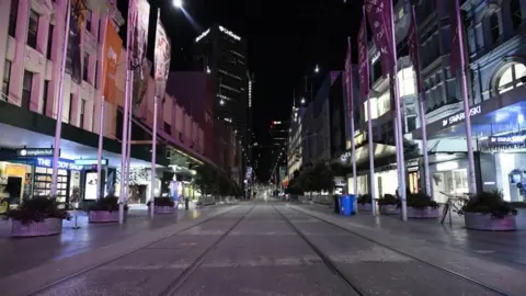 EPA Bourke Street Mall as a curfew is introduced in Melbourne, 02 August 2020