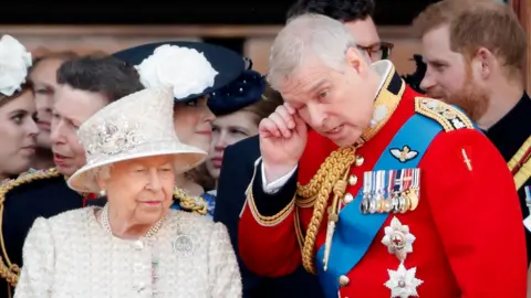 Getty Images Prince Andrew and the Queen at the Trooping the Colour ceremony, 2019