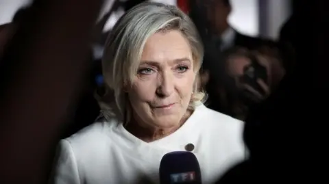 marine Le Pen after the result was projected