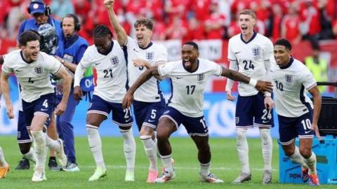 england players celebrate