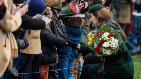 PA Media The Princess of Wales following the Christmas Day morning church service at St Mary Magdalene Church in Sandringham