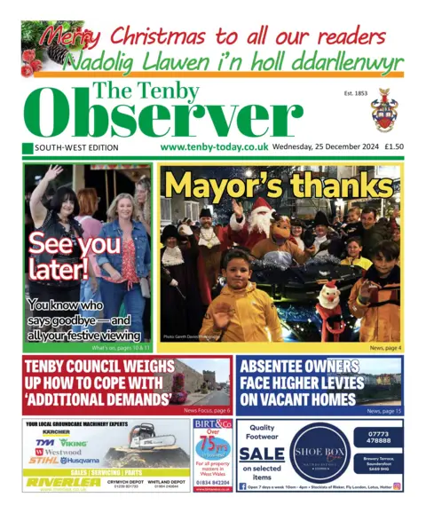 The Tenby Observer Front page of The Tenby Observer