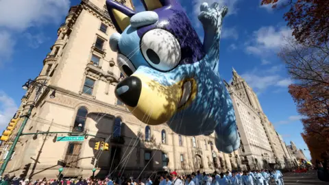 Reuters Bluey balloon flies during the 97th Macy's Thanksgiving Day Parade in Manhattan, New York City, U.S., November 23, 2023