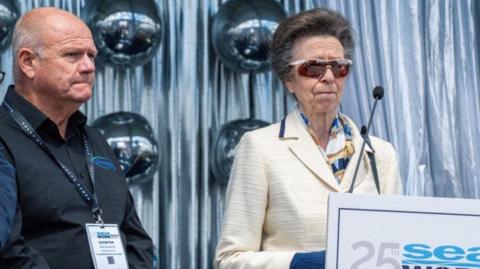 Alan Goodchild with HRH Princess Anne at the Seawork exhibition