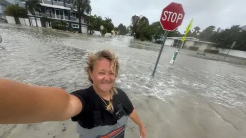 Briana Gagnier says the streets look like whitewater rapids