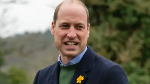 Getty Images Prince William wearing a Welsh daffodil