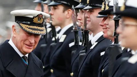 PA Media Prince Charles with officer cadets