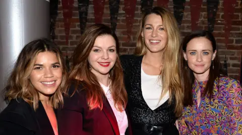 Getty Images  (L-R) America Ferrera, Amber Tamblyn, Blake Lively and Alexis Bledel