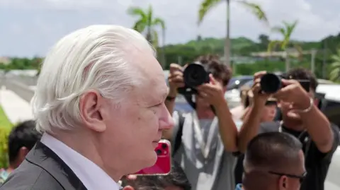 EPA WikiLeaks founder Julian Assange leaves the United States District Court for the Northern Mariana Islands on the island of Saipan in the Northern Mariana Islands, a commonwealth of the United States, 26 June 2024.