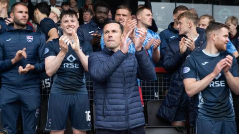 Don Cowie and his Ross County players applauding