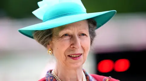 PA The Princess Royal in a hat at Royal Ascot