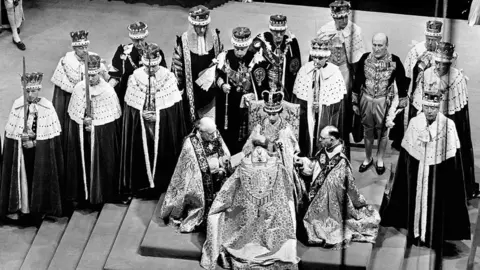 PA The Queen at her Coronation in 1953