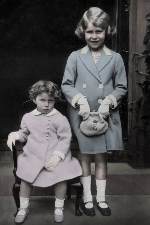 Getty Images Princess Margaret and Princess Elizabeth, the Royal sisters, as children, 1930s.