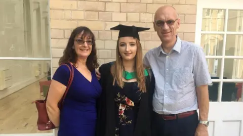 Sturman family Sara-Jane, Lizzie and Paul Sturman at Lizzie's graduation