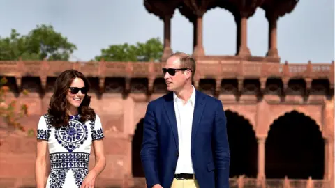 Getty Images William and Kate at the Taj Mahal on 16 April 2016.