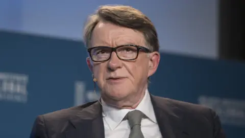 Peter Mandelson speaking at a conference