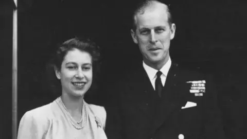 Getty Images Engagement picture of Prince Philip and Princess Elizabeth