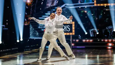 Chris McCausland and Dianne Buswell during the live show on Saturday for BBC1's Strictly Come Dancing