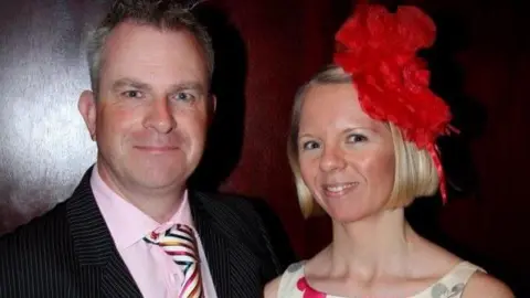 Pictured is Mark Piotr, who died aged just 49 after a sudden catastrophic brain bleed. He is pictured with wife Karen who now chairs Bradford Hospitals' organ donation committee.