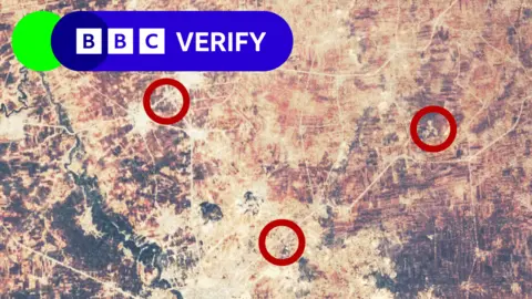 Map of Syria with red circles showing areas rebels have captured