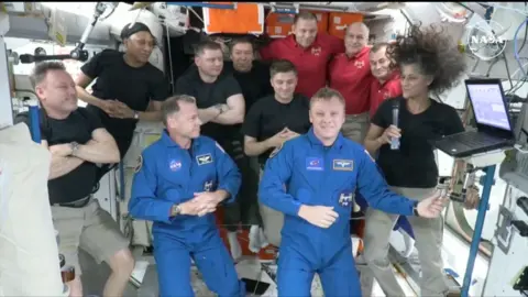 Crew on board the ISS