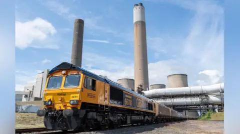 Supplied Coal train in front of power station