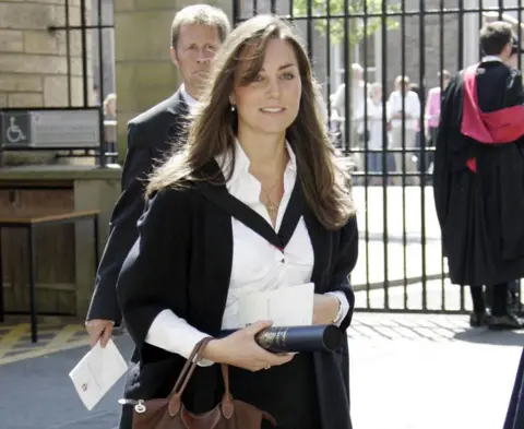 Getty Images Kate Middleton during her graduation ceremony at St Andrews, on 23 June 2005