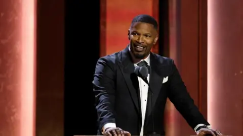 Jamie Foxx speaks during the Academy of Motion Picture Arts and Sciences 15th Governors Awards in Los Angeles, California, November 17, 2024