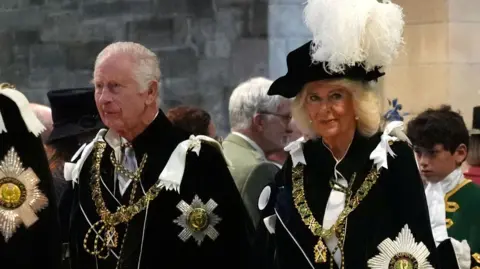 The king and queen in fancy robes