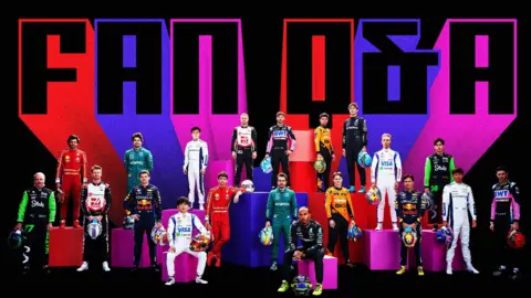 Graphic image showing the 2024 F1 drivers for the final six races of the season