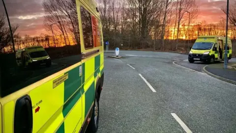 Ambulances on a road