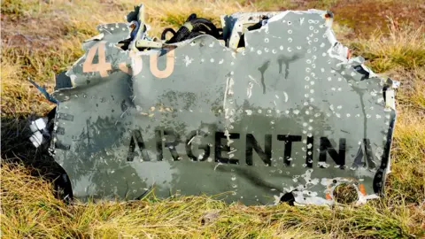 Getty Images Argentine "Dagger" crash site, Pebble Island /