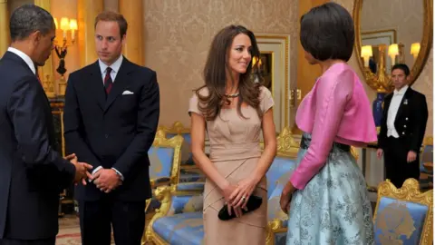 Getty Images William and Kate with the Obamas at Buckingham Palace on 24 May 2011