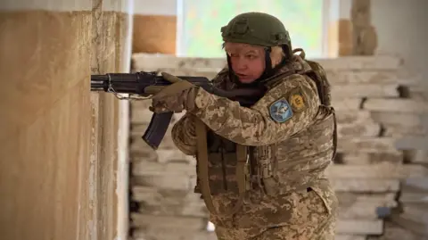 BBC/James Cheyne Valentyna (call sign Valkyrie) in combat training