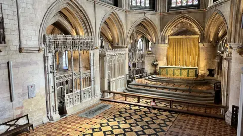 Inside Tewkesbury Abbey