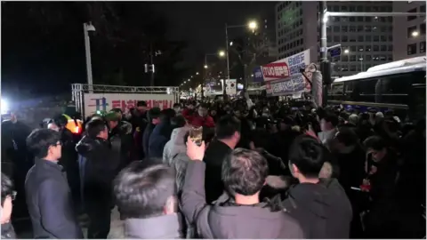 Protests outside parliament