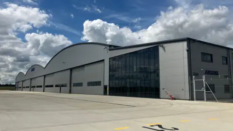 An shot from the ground of the new airbus facility